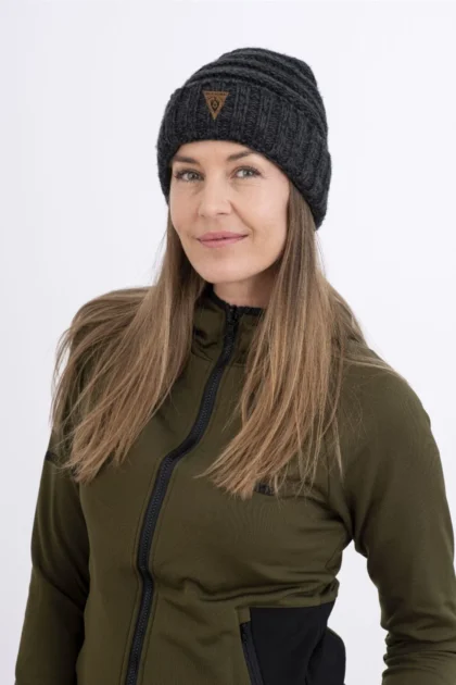 Mottled anthracite hat from the side